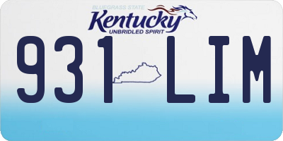 KY license plate 931LIM