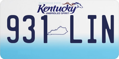 KY license plate 931LIN