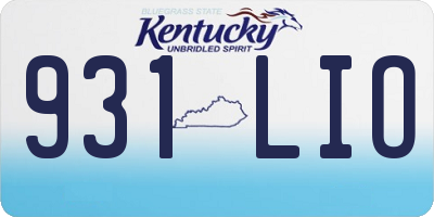 KY license plate 931LIO