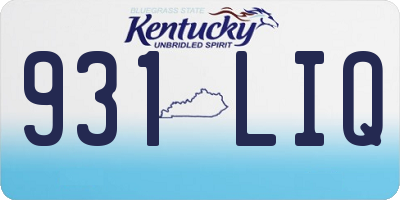 KY license plate 931LIQ