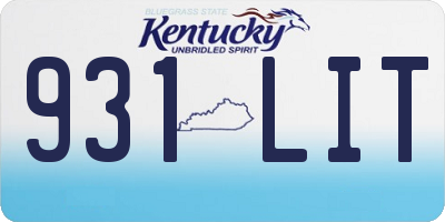 KY license plate 931LIT