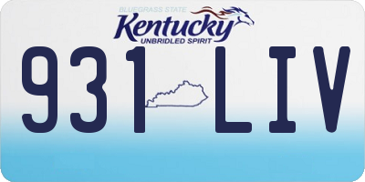 KY license plate 931LIV