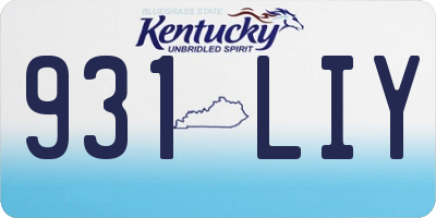 KY license plate 931LIY