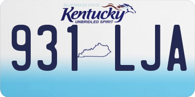 KY license plate 931LJA