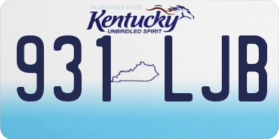 KY license plate 931LJB