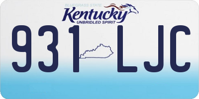 KY license plate 931LJC