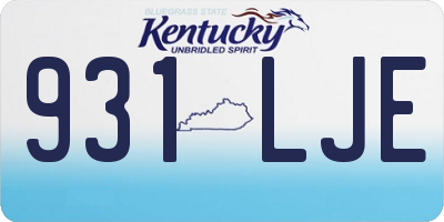 KY license plate 931LJE