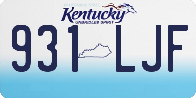 KY license plate 931LJF