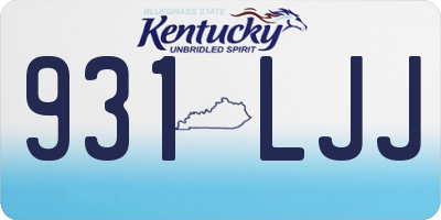 KY license plate 931LJJ