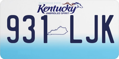 KY license plate 931LJK