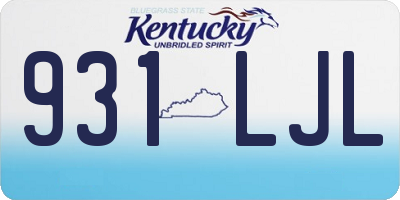 KY license plate 931LJL