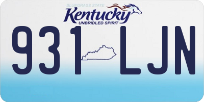 KY license plate 931LJN