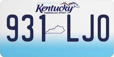 KY license plate 931LJO