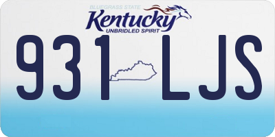 KY license plate 931LJS