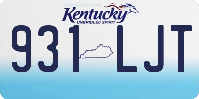 KY license plate 931LJT