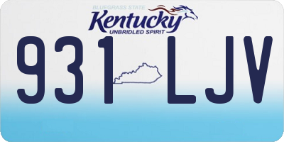 KY license plate 931LJV