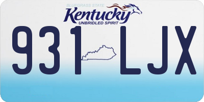 KY license plate 931LJX