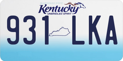 KY license plate 931LKA