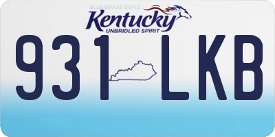 KY license plate 931LKB