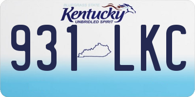 KY license plate 931LKC