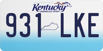 KY license plate 931LKE
