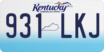 KY license plate 931LKJ