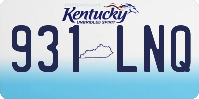 KY license plate 931LNQ