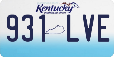 KY license plate 931LVE