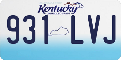 KY license plate 931LVJ
