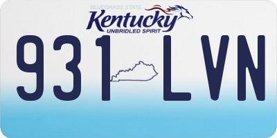 KY license plate 931LVN