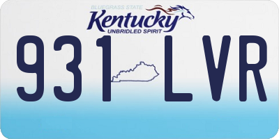 KY license plate 931LVR