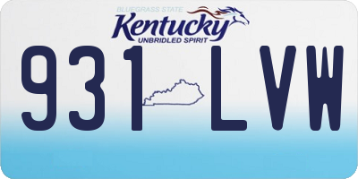 KY license plate 931LVW
