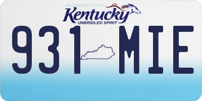 KY license plate 931MIE