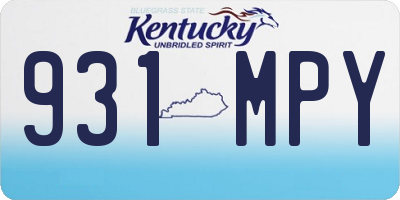 KY license plate 931MPY