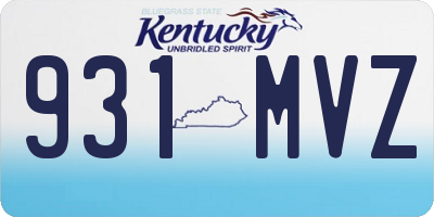 KY license plate 931MVZ