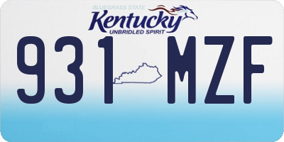 KY license plate 931MZF