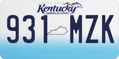 KY license plate 931MZK