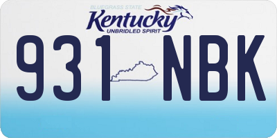 KY license plate 931NBK