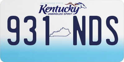 KY license plate 931NDS