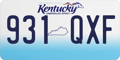 KY license plate 931QXF
