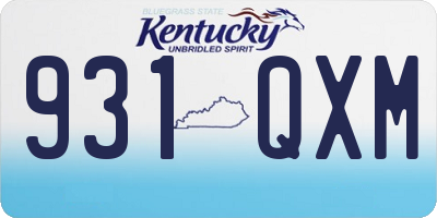 KY license plate 931QXM