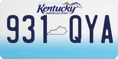 KY license plate 931QYA