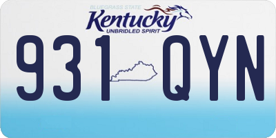 KY license plate 931QYN