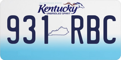 KY license plate 931RBC