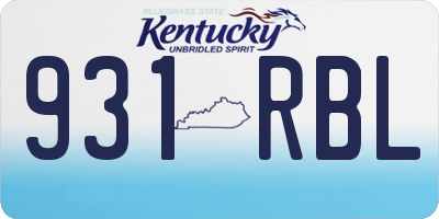 KY license plate 931RBL