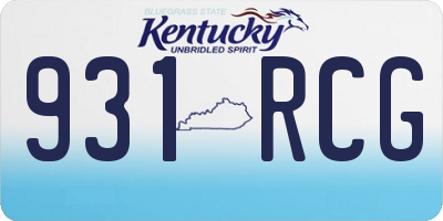 KY license plate 931RCG