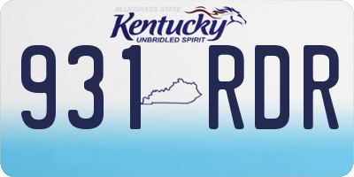 KY license plate 931RDR