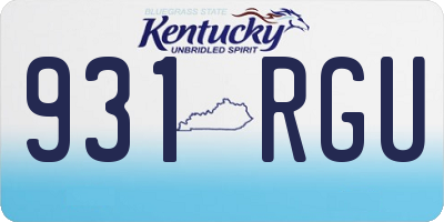KY license plate 931RGU