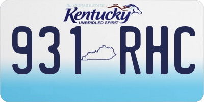 KY license plate 931RHC