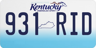 KY license plate 931RID